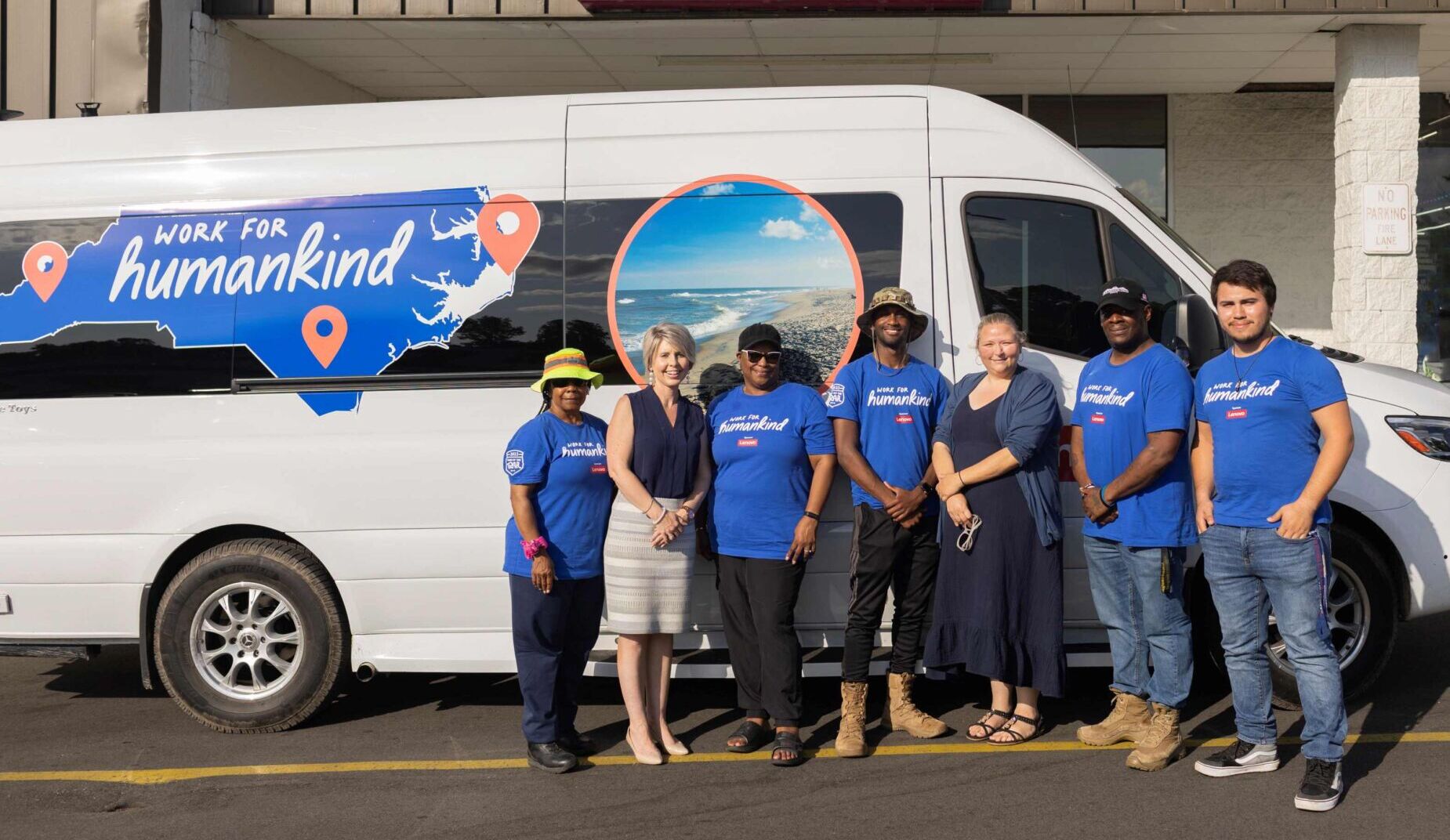 L to R: Rochelle Rhodall, Burgaw Mayor Olivia Dawson, Alethia Raycrow-Simpson, Angel Teagle, Pender County’s Stephanie Key, Jaquan Gooden, and Betuel Morales.