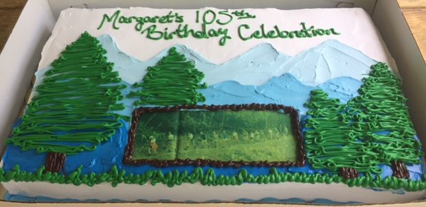 birthday cake - Margaret Stevenson's 105th