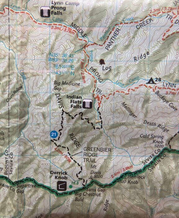 map of Davis Ridge and Mt. Davis
