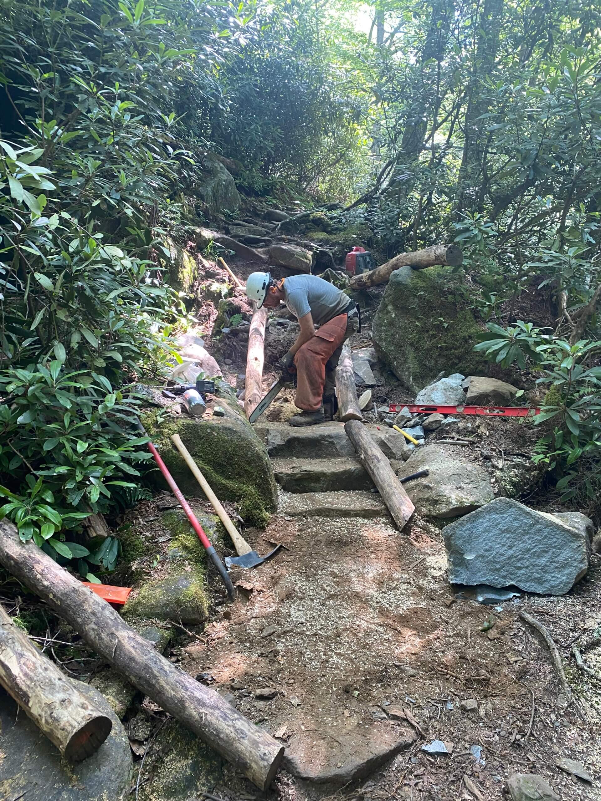 FOTS Trails Forever Crew works on Ramsey Cascades Trail