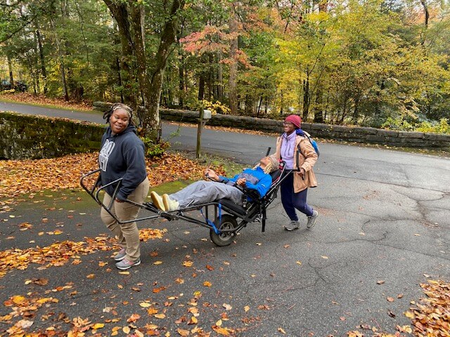 Tuskegee students with Black Diamond litter